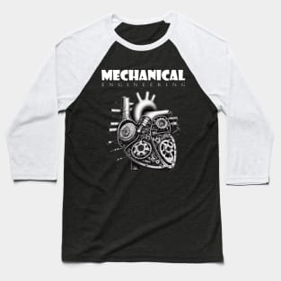 Mechanical Engineering - Heart [White Text Version] Baseball T-Shirt